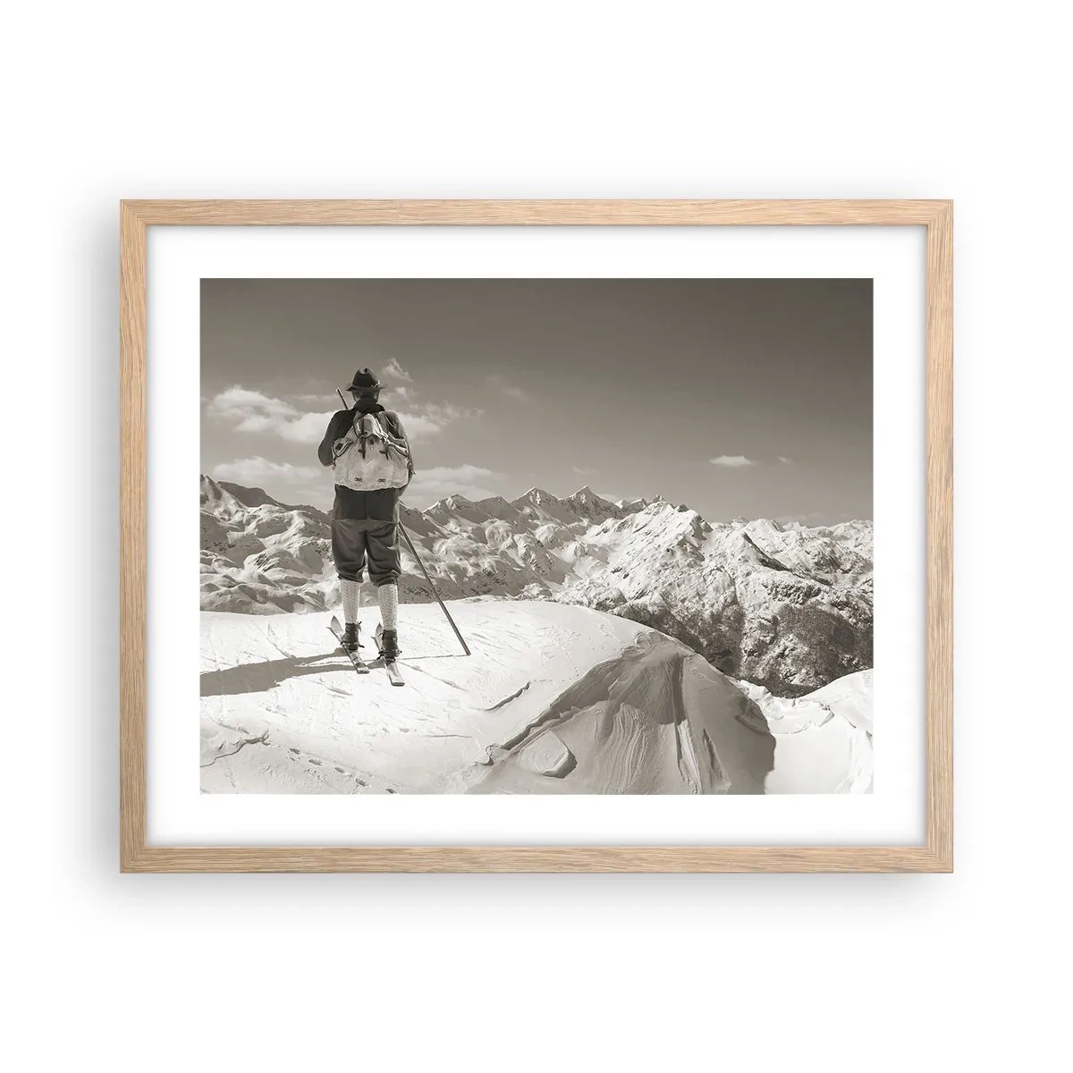 Affiche dans un chêne clair - Poster - Toutes les mêmes ces montagnes - 50x40 cm