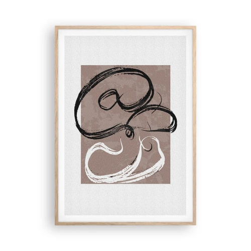 Affiche dans un chêne clair - Poster - Composition – la recherche de la plénitude - 70x100 cm