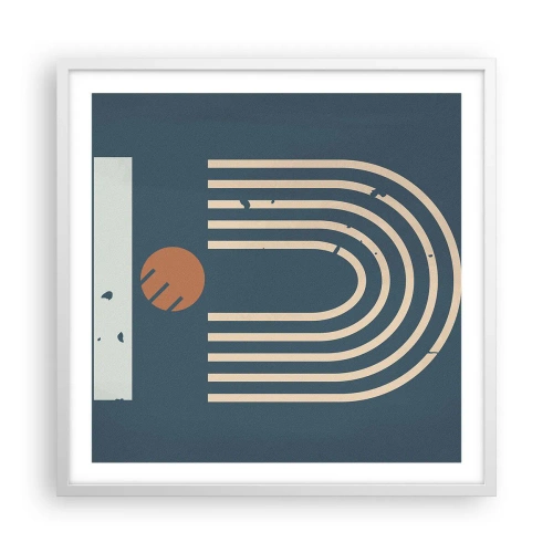 Affiche dans un cadre blanc - Poster - Géométrie sur la grenade - 60x60 cm