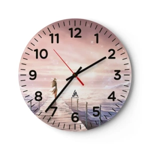 Horloge murale - Pendule murale - A la lumière d'un rêve - 40x40 cm