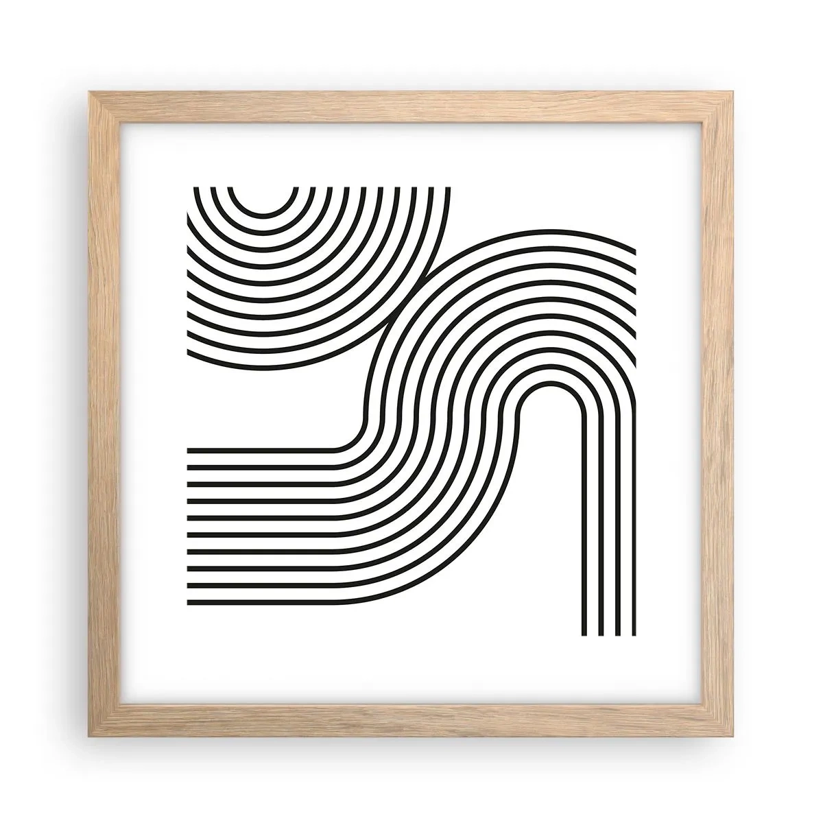 Affiche dans un chêne clair - Poster - En plein virage - 30x30 cm