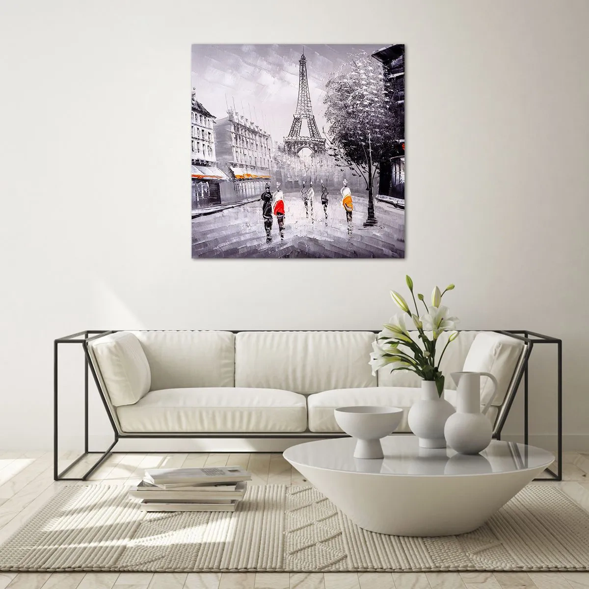 Impression sur verre - Image sur verre - Balade parisienne - 70x70 cm
