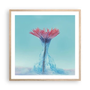 Affiche dans un chêne clair - Poster - Dans une étreinte vivifiante - 60x60 cm