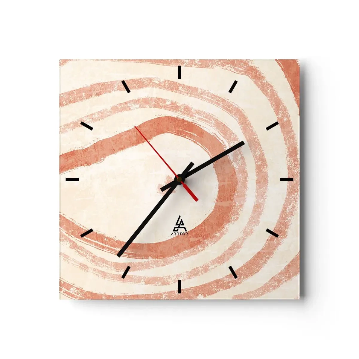 Horloge murale - Pendule murale - Cercles de corail – composition - 40x40 cm