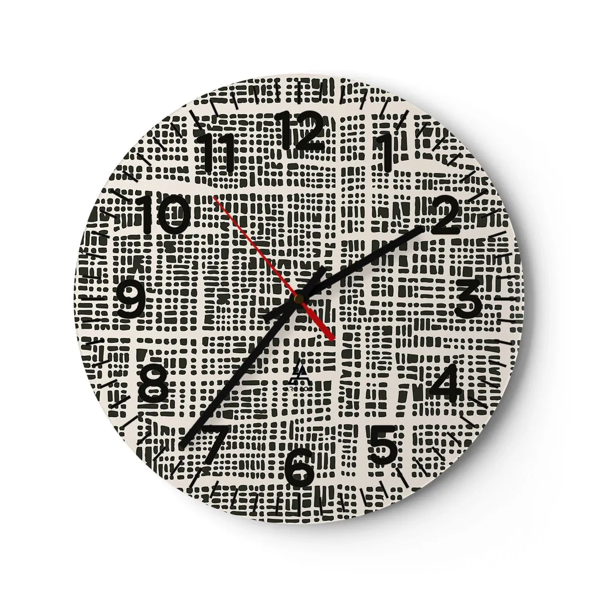 Horloge murale - Pendule murale - Composition tissée - 30x30 cm