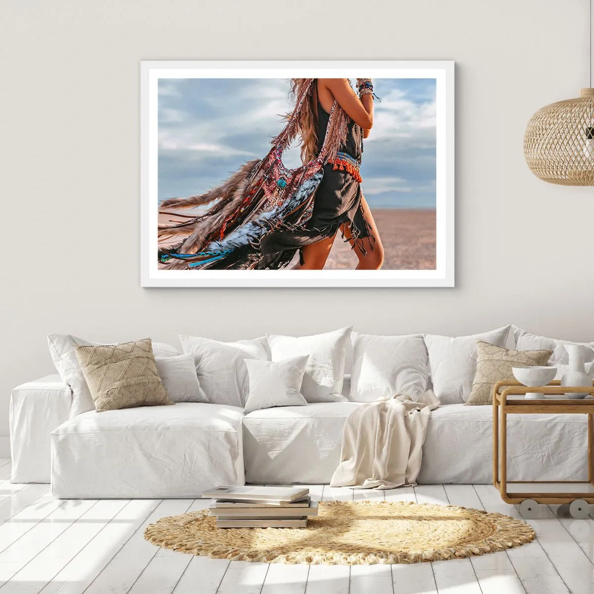 Affiche dans un cadre blanc - Poster - La fille du chaman - 40x30 cm