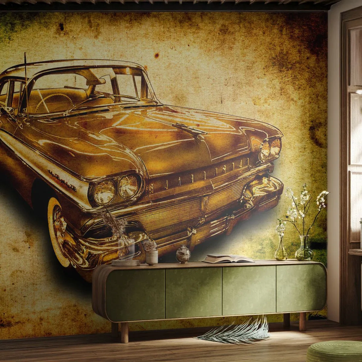 Papier Peint Autocollant Deluxe Sticker - La beauté éternelle des classiques - Automobile, Voiture classique, Passe-temps - 250x175 cm
