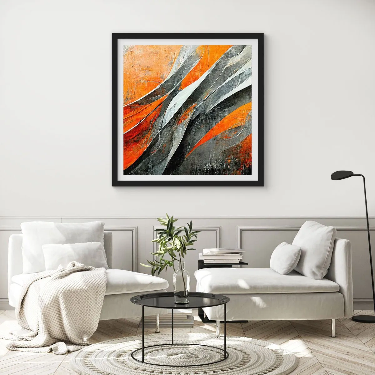 Affiche dans un cadre noir - Poster - Chaleur et froid - 30x30 cm