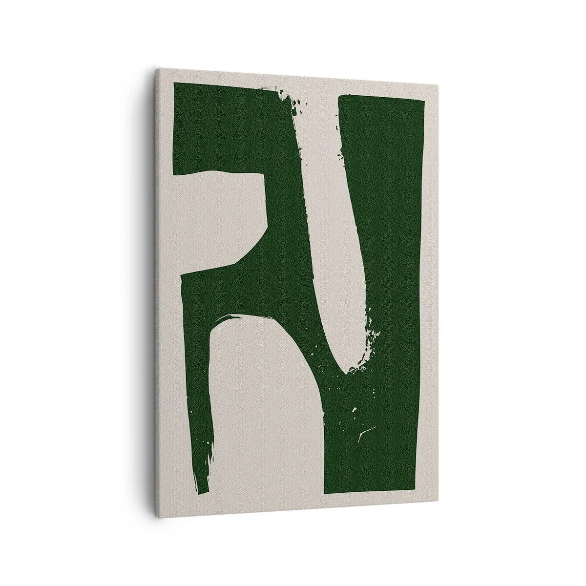 Impression sur toile - Image sur toile - Abstrait minimaliste en vert sur fond clair - 50x70cm - Baies blanches - Décoration murale moderne pour le salon et la chambre ARTTOR