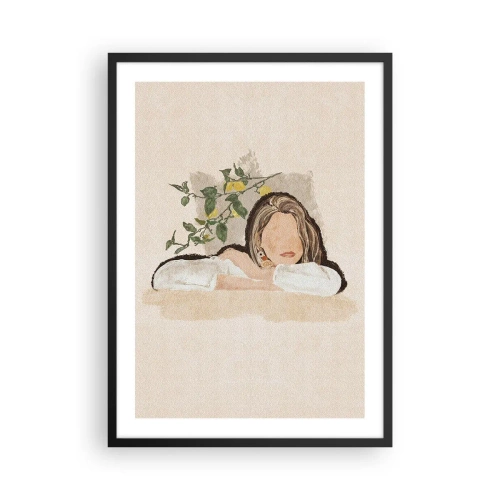 Affiche dans un cadre noir - Poster - Une figure pensive entourée par la nature - 50x70cm - La beauté du sud - Décoration murale moderne pour le salon et la chambre ARTTOR