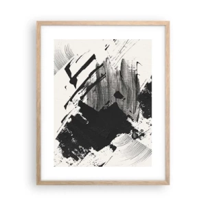 Affiche dans un chêne clair - Poster - Abstraction – expression du noir - 40x50 cm