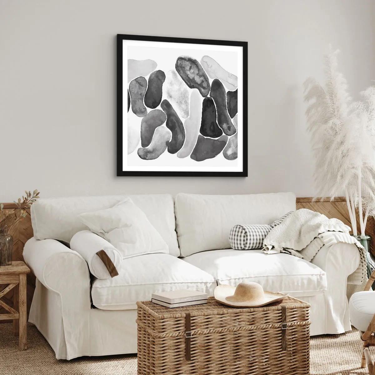 Affiche dans un cadre noir - Poster - Abstraction rocheuse - 30x30 cm