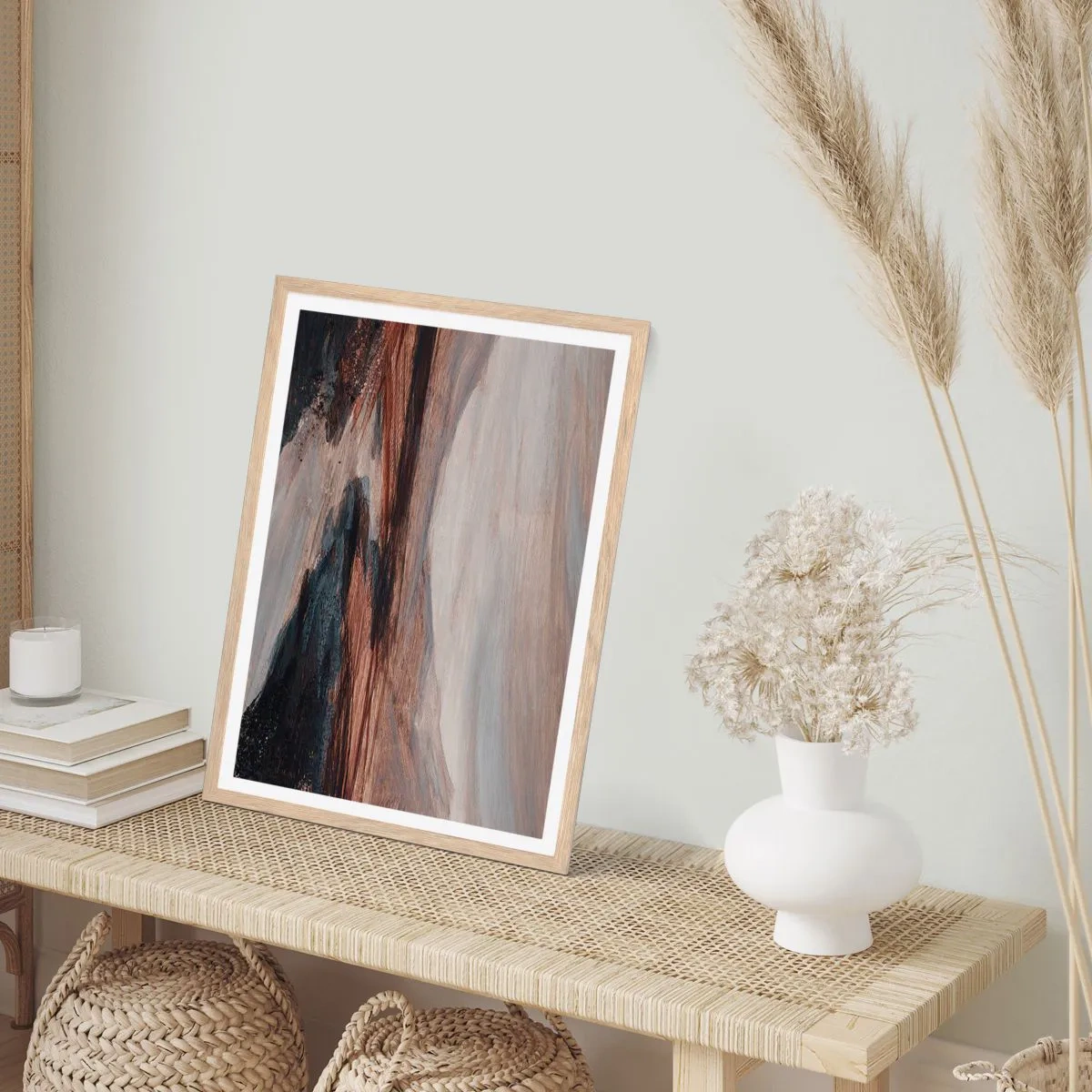 Affiche dans un chêne clair - Poster - Une vallée tranquille - 70x100 cm