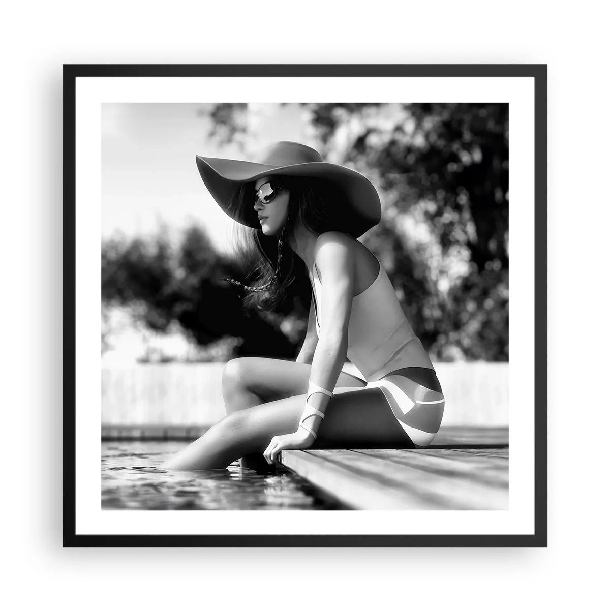 Affiche dans un cadre noir - Poster - Rêve d'été - 60x60 cm