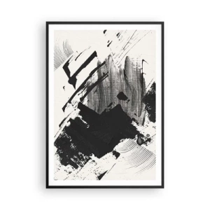 Affiche dans un cadre noir - Poster - Abstraction – expression du noir - 70x100 cm