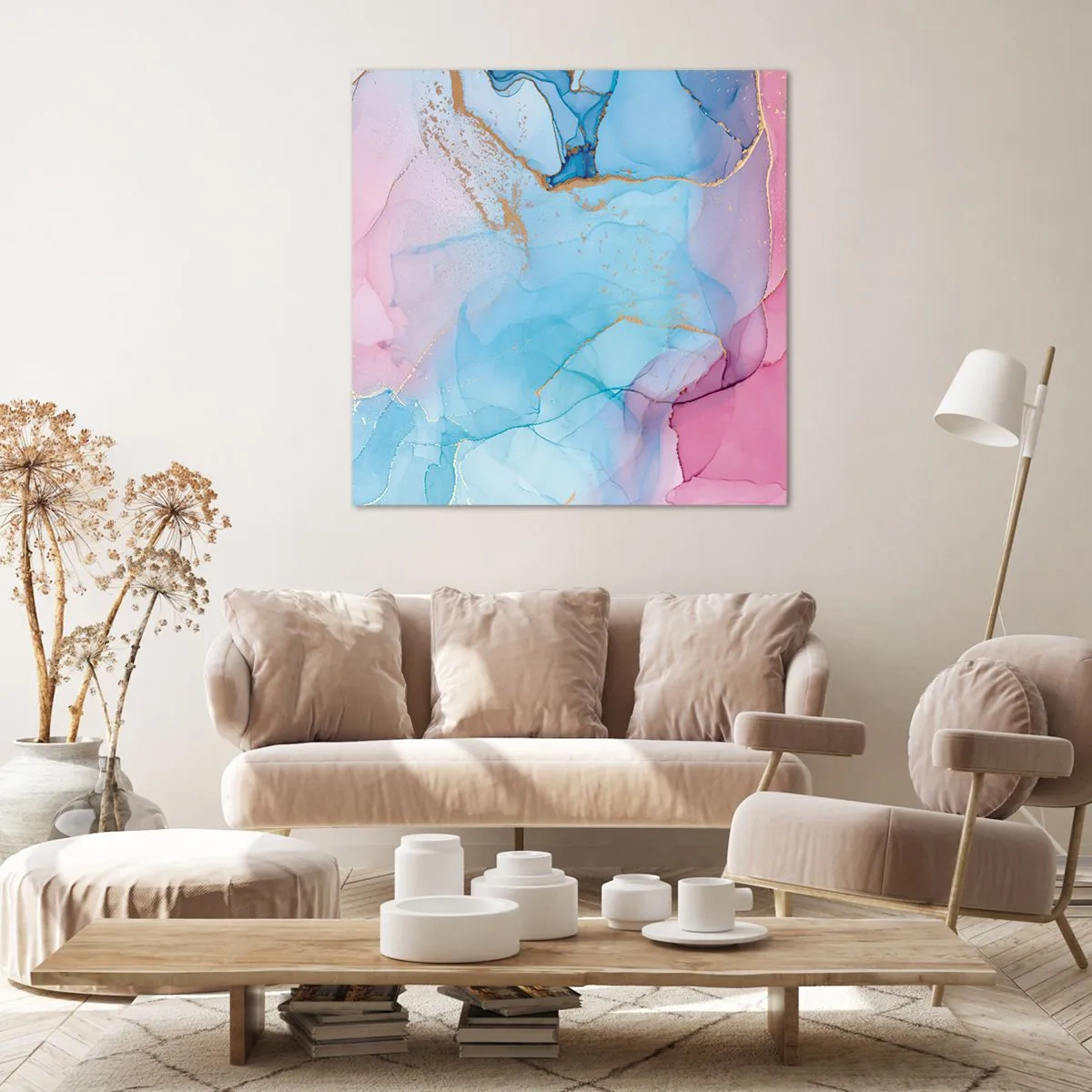 Impression sur toile - Image sur toile - Rencontre et mélange - 70x70 cm