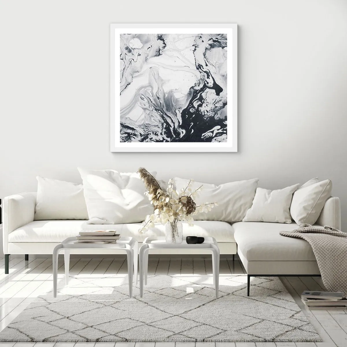 Affiche dans un cadre blanc - Poster - Au centre de la Terre - 40x40 cm