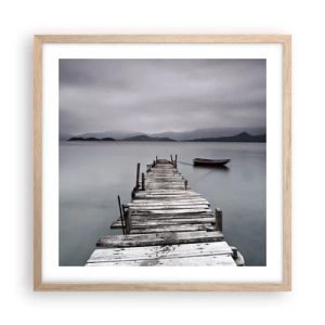 Affiche dans un chêne clair - Poster - Tu peux partir demain - 50x50 cm