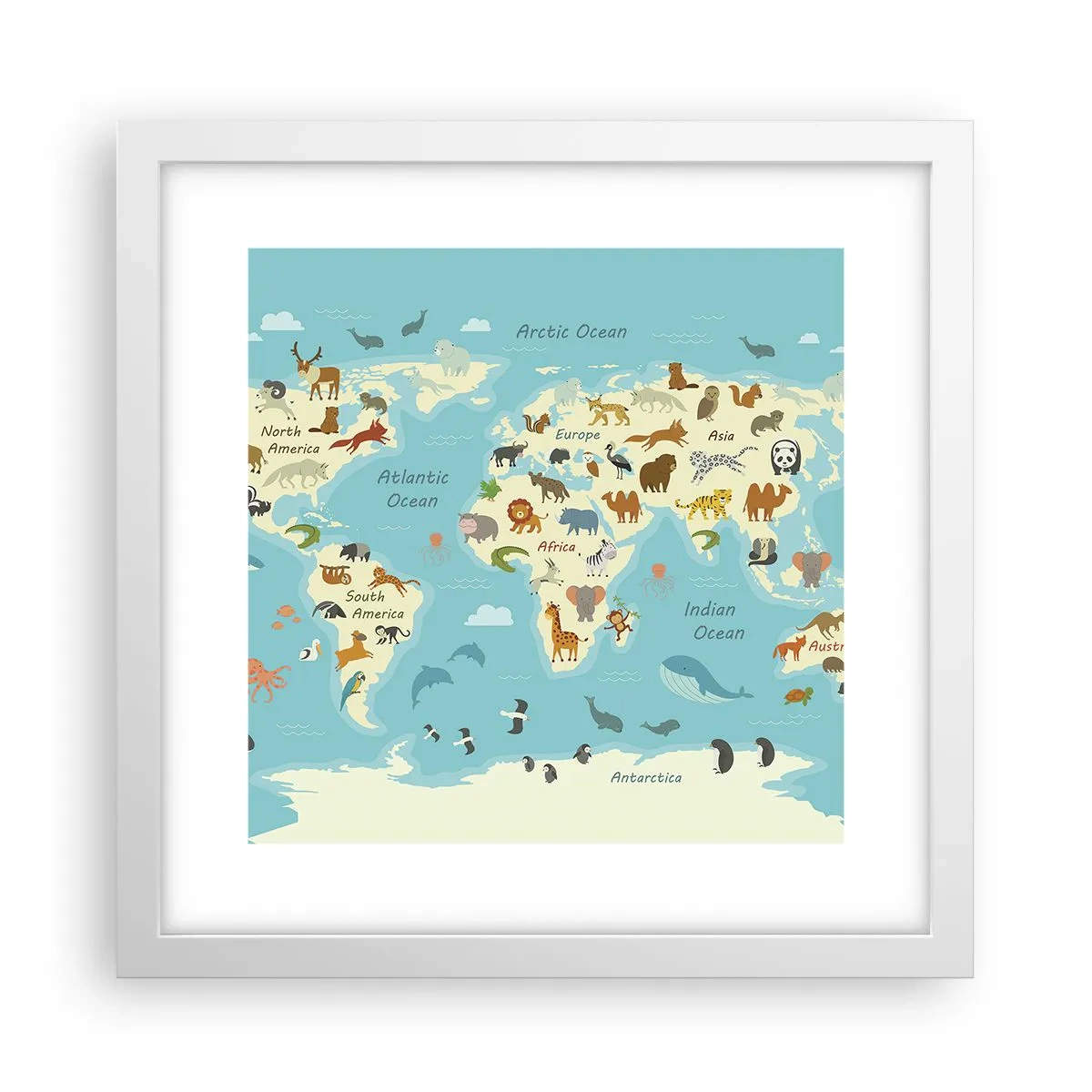 Affiche dans un cadre blanc - Poster - De bons voisins - 30x30 cm