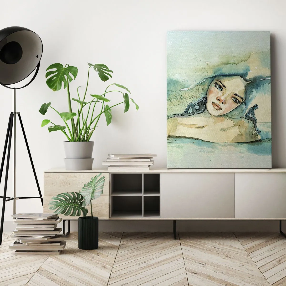 Impression sur toile - Image sur toile - Suis-je bleu? - 55x100 cm