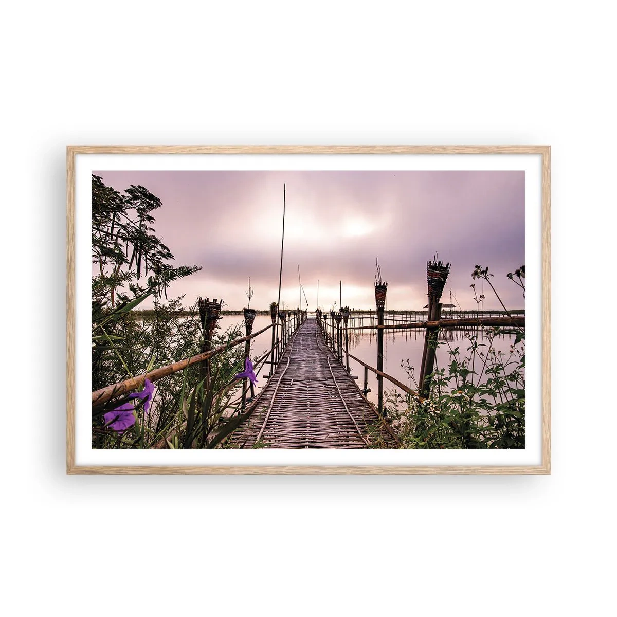 Affiche dans un chêne clair - Poster - Le silence et le calme d'Asie - 91x61 cm