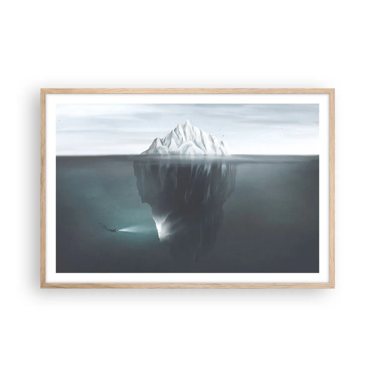 Affiche dans un chêne clair - Poster - Mystère sous-marin - 91x61 cm