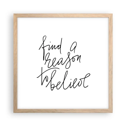 Affiche dans un chêne clair - Poster - C'est possible - 40x40 cm