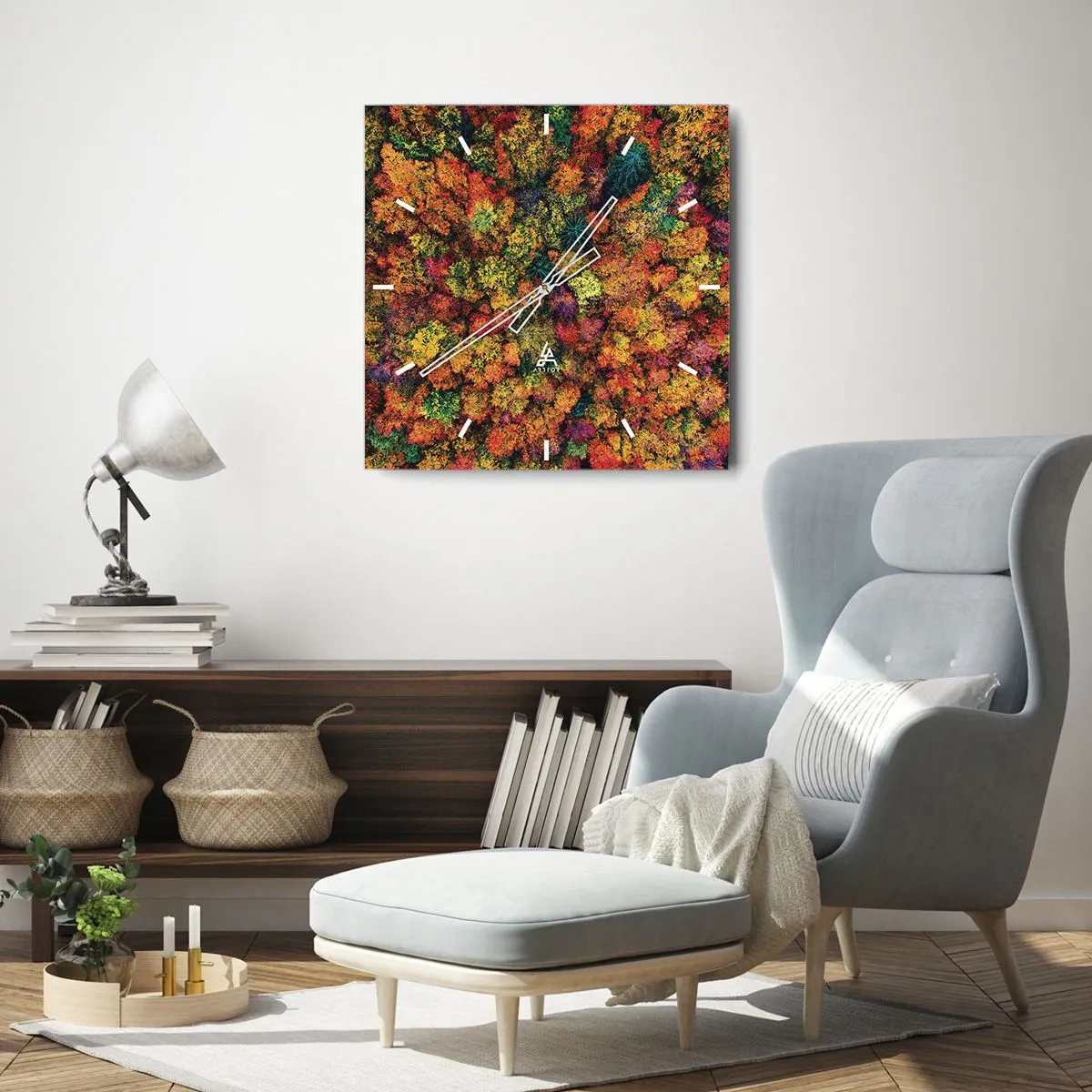 Horloge murale - Pendule murale - Bouquet d'arbres automnal - 30x30 cm