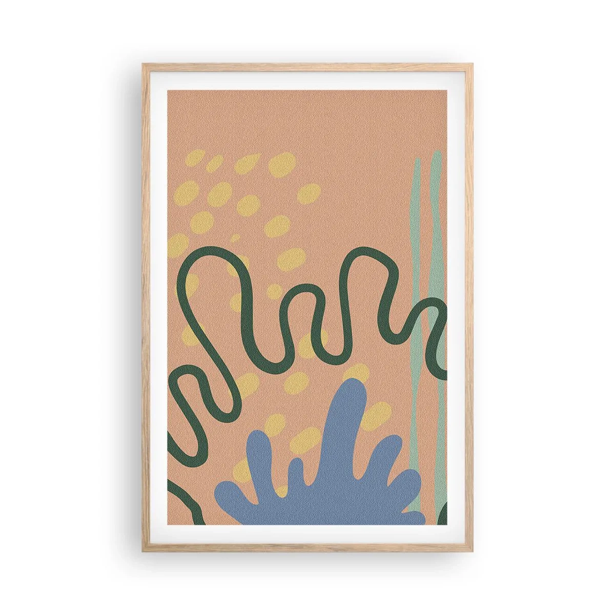 Affiche dans un chêne clair - Poster - Abstraction : diversité de la nature - 61x91 cm