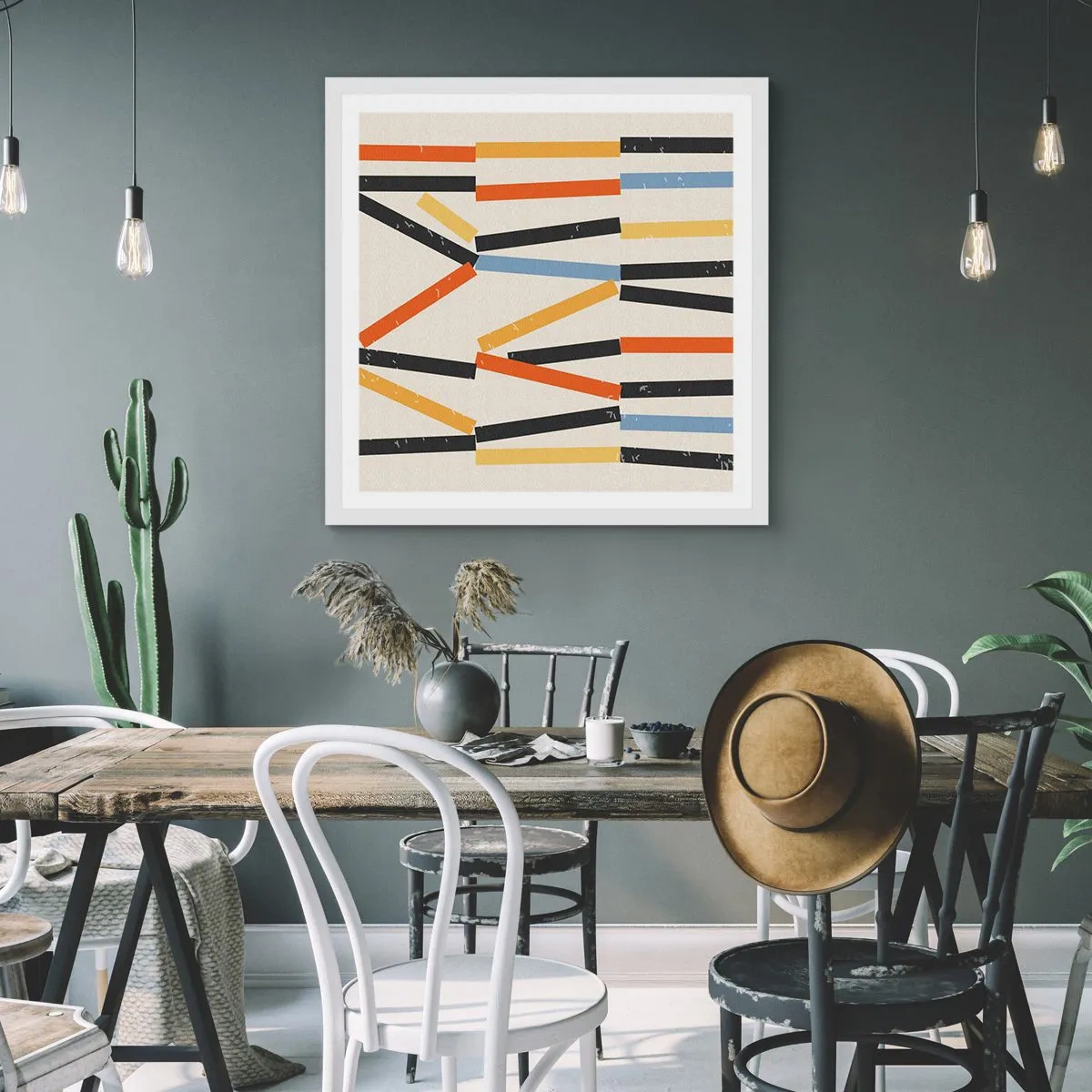 Affiche dans un cadre blanc - Poster - Composition de niveaux - 50x50 cm