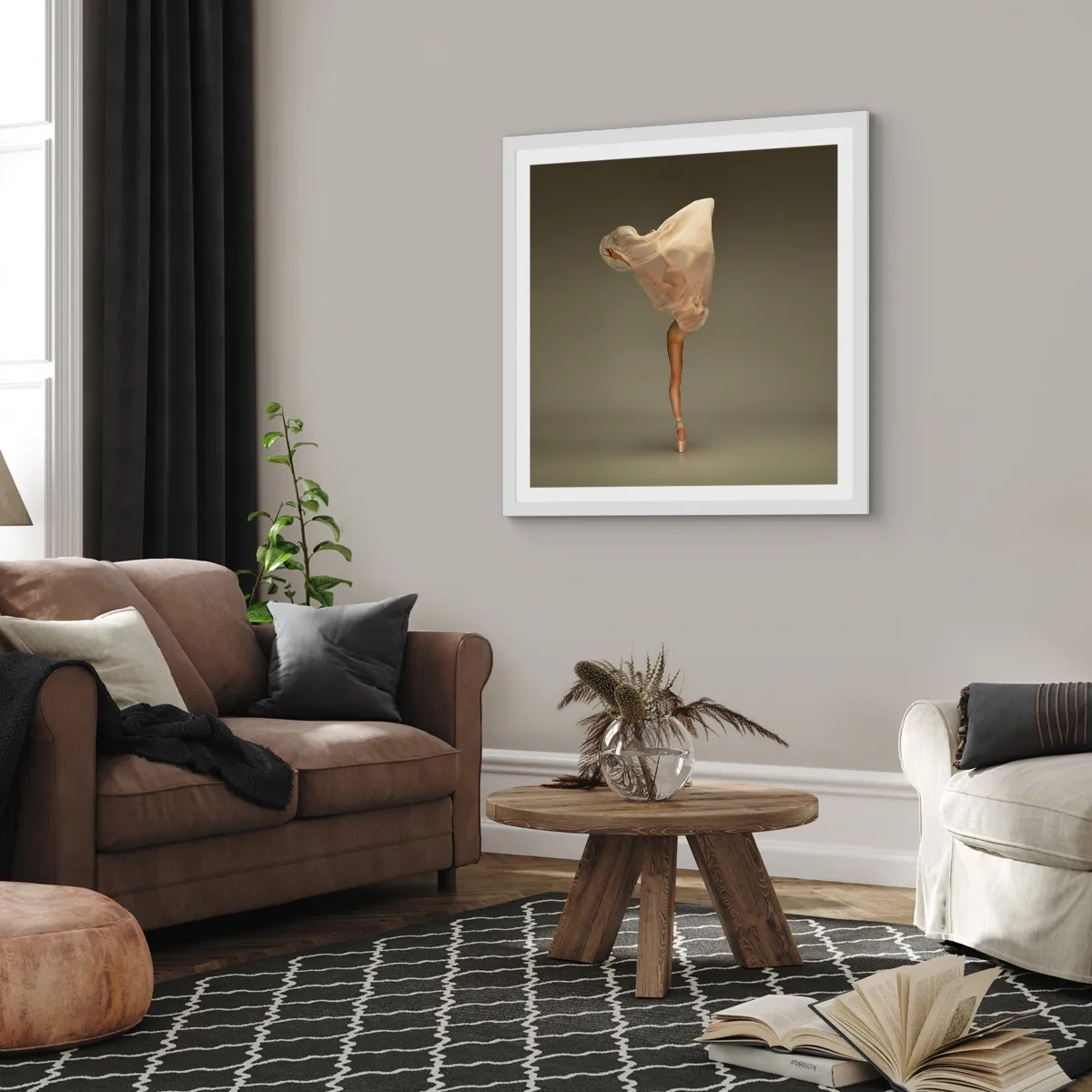 Affiche dans un cadre blanc - Poster - Il va bientôt s'envoler - 60x60 cm