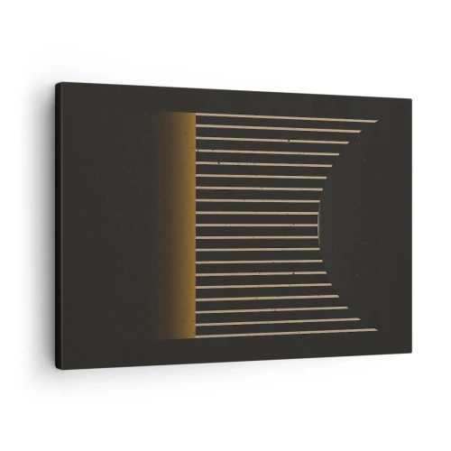 Impression sur toile - Image sur toile - Motif géométrique à rayures sur fond sombre - 70x50cm - Explorez les ténèbres - Décoration murale moderne pour le salon et la chambre ARTTOR