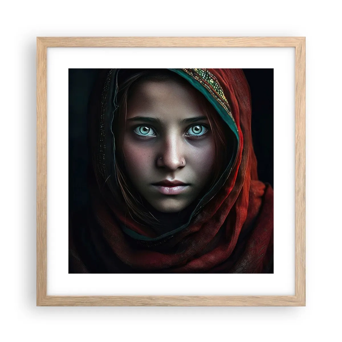 Affiche dans un chêne clair - Poster - Princesse orientale - 40x40 cm