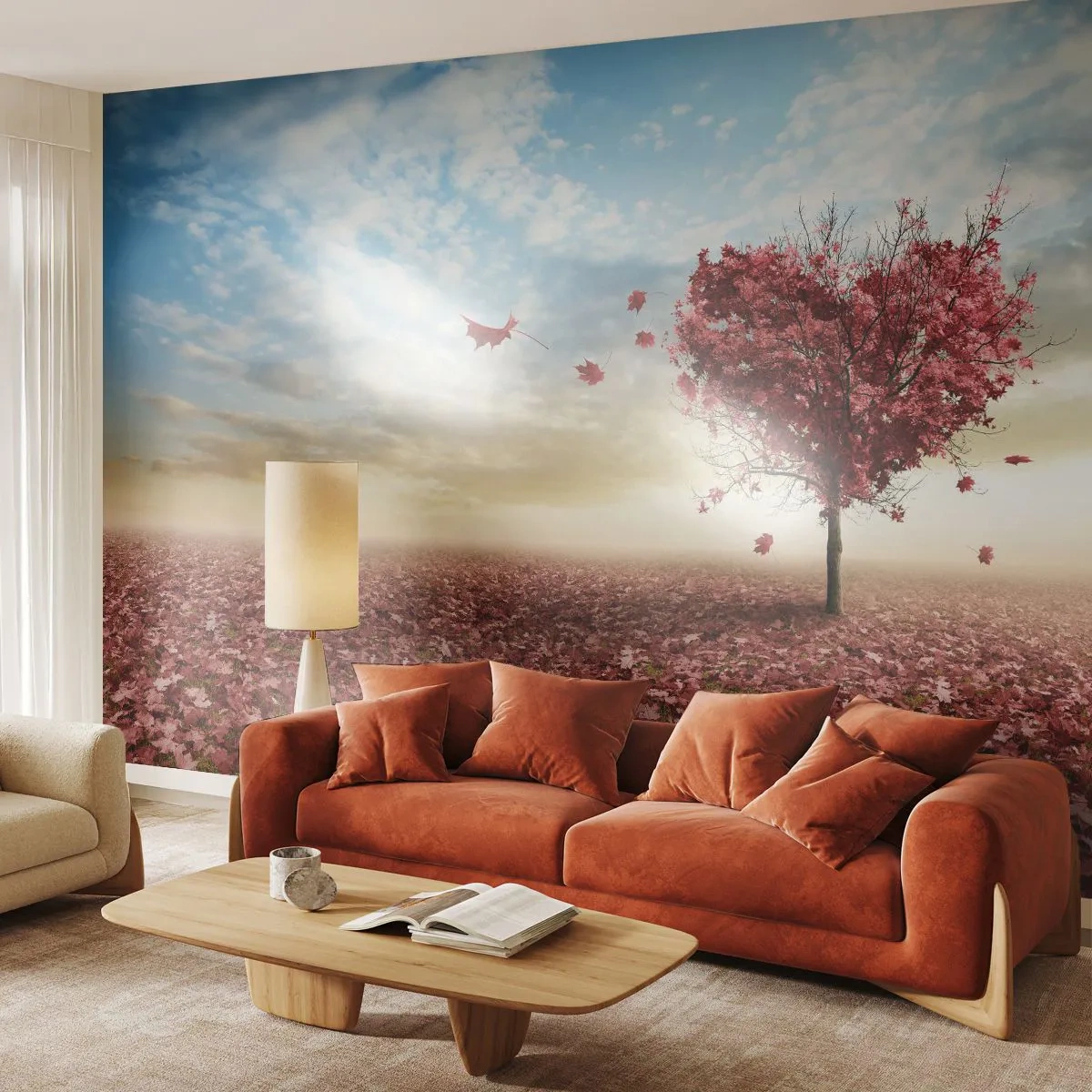 Papier Peint Autocollant Deluxe Sticker - Vous allez aussi aimer l'automne - Paysage, Graphique, Arbre - 250x175 cm