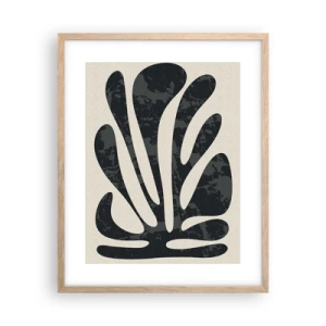 Affiche dans un chêne clair - Poster - Abstraction à plusieurs doigts - 40x50 cm