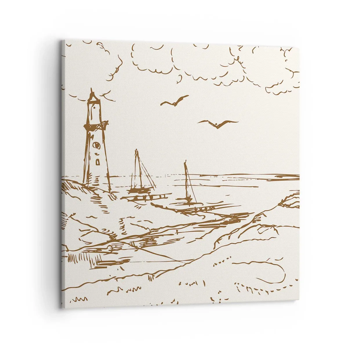 Impression sur toile - Image sur toile - Esquisse de souvenirs d'été - 50x50 cm