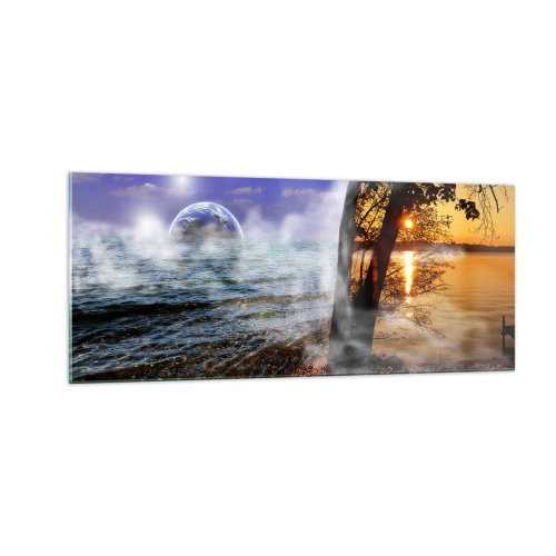 Impression sur verre - Image sur verre - Paysage surréaliste - unité de la nature - 100x40 cm