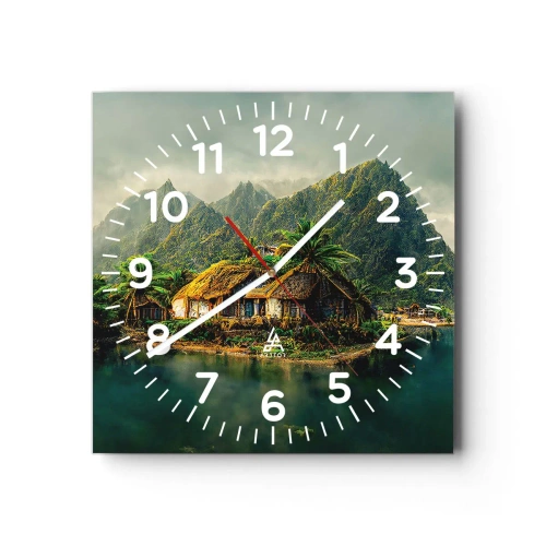Horloge murale - Pendule murale - Paradis tropical - 40x40 cm