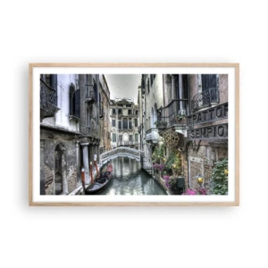 Affiche dans un chêne clair - Poster - Pendant des siècles dans une réflexion silencieuse - 91x61 cm