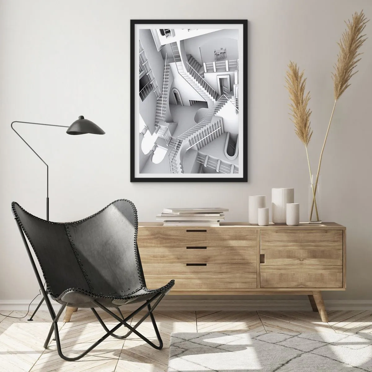 Affiche dans un cadre noir - Poster - Paradoxes spatiaux - 40x50 cm