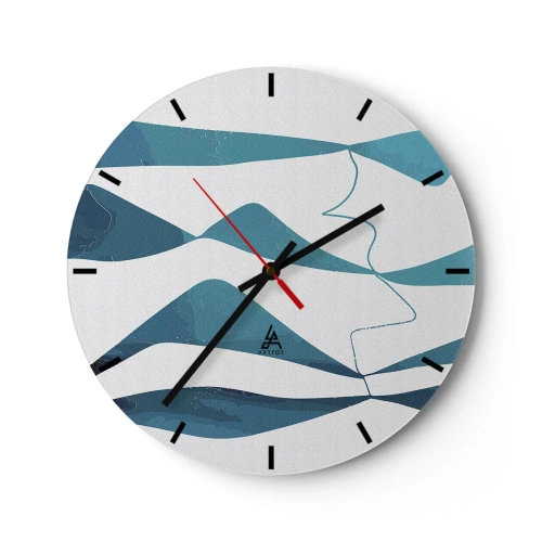 Horloge murale - Pendule murale - Abstraction : composé turquoise - 40x40 cm