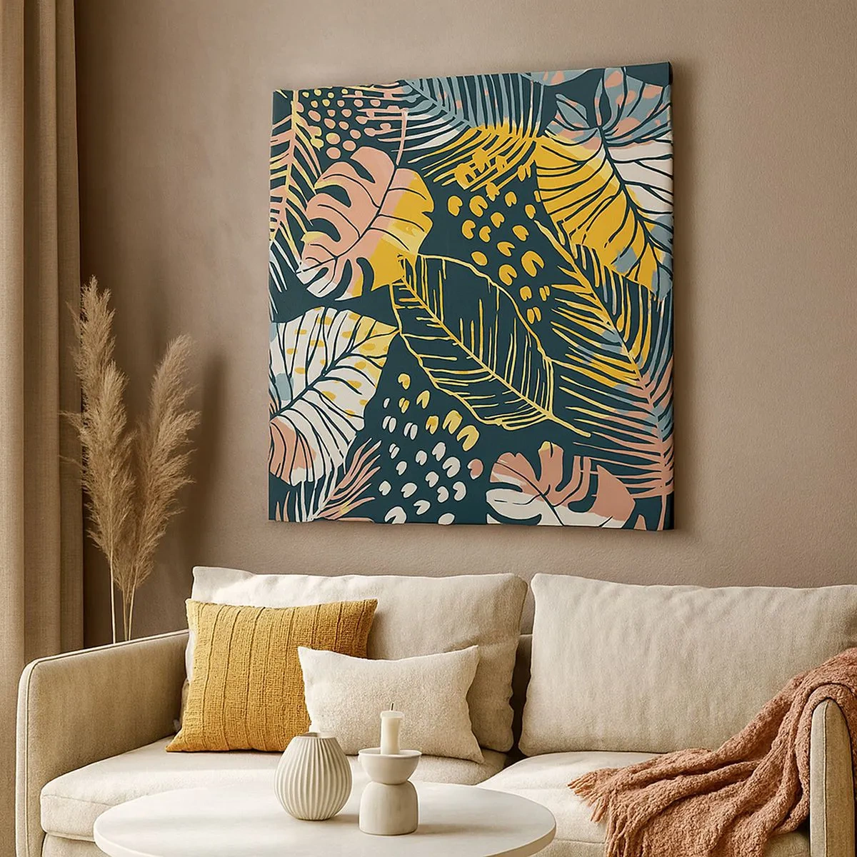 Impression sur toile - Image sur toile - Fantaisie feuillue - 30x30 cm