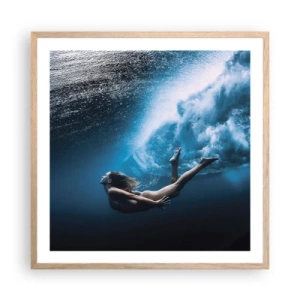 Affiche dans un chêne clair - Poster - Sirène moderne - 60x60 cm