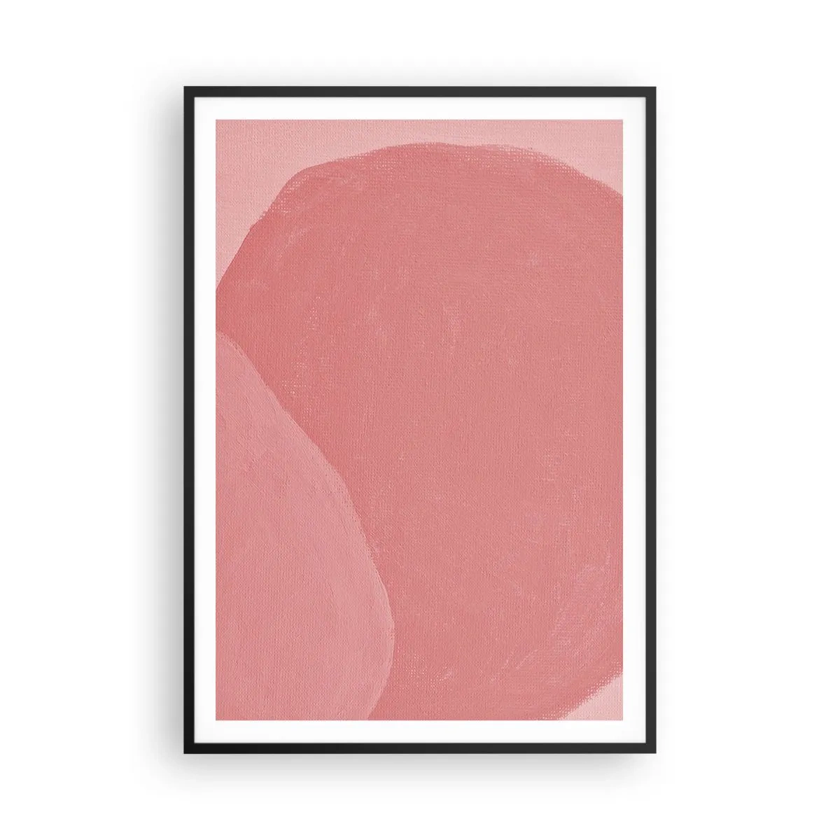 Affiche dans un cadre noir - Poster - Composition organique en rose - 70x100 cm