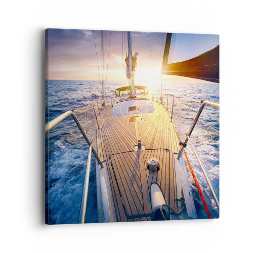 Impression sur toile - Image sur toile - Courir sur les vagues - 40x40 cm