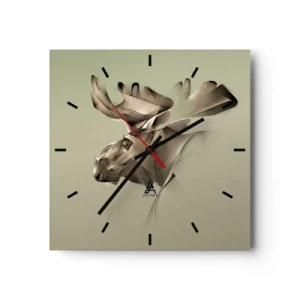 Horloge murale - Pendule murale - Une image abstraite d'un élan sur un fond minimaliste - 30x30cm - La douce force de la paix - Décoration murale moderne pour le salon et la chambre ARTTOR