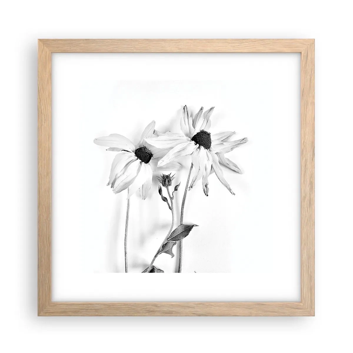 Affiche dans un chêne clair - Poster - Personne ne souhaite être seul - 30x30 cm