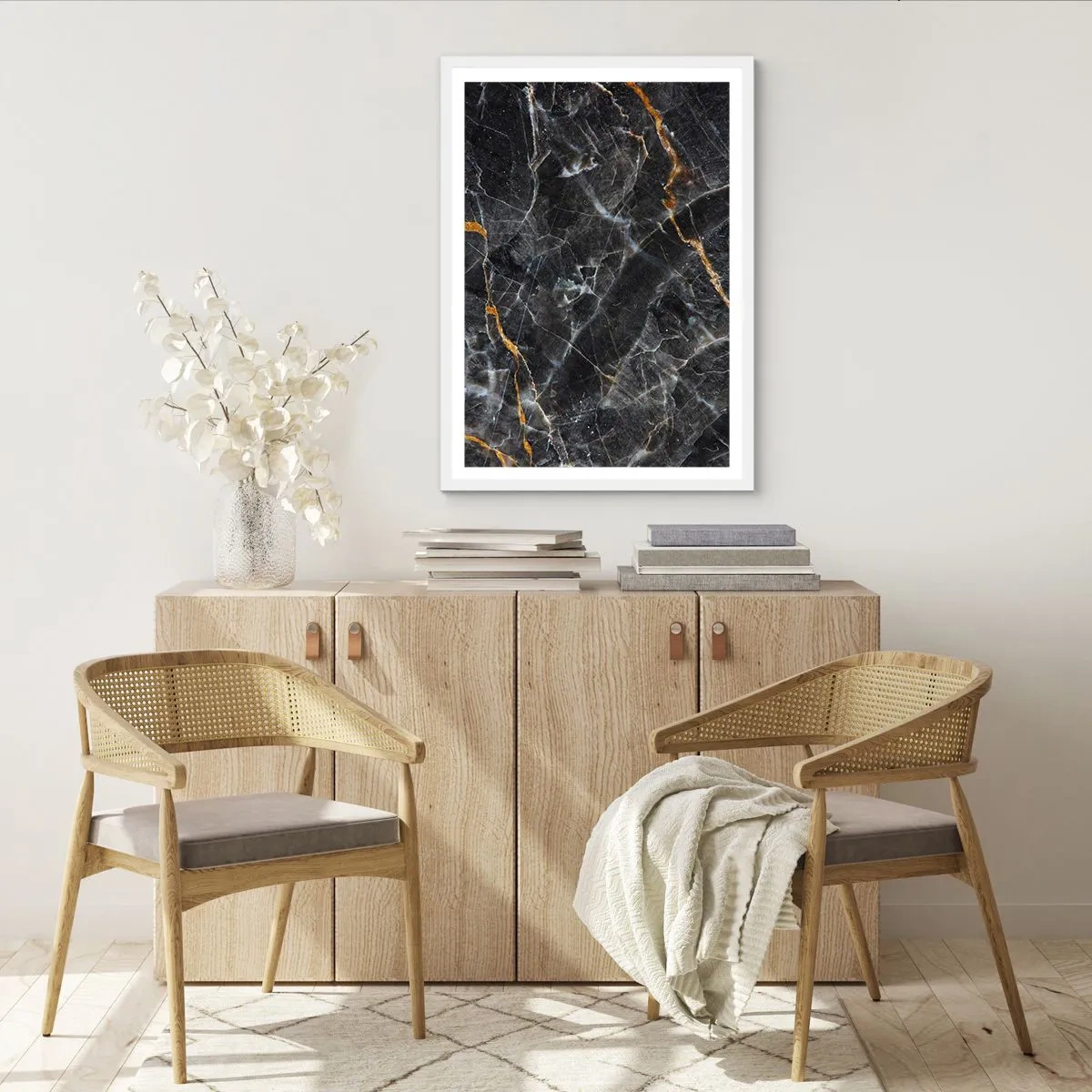 Affiche dans un cadre blanc - Poster - La vie intérieure de la pierre - 50x70 cm