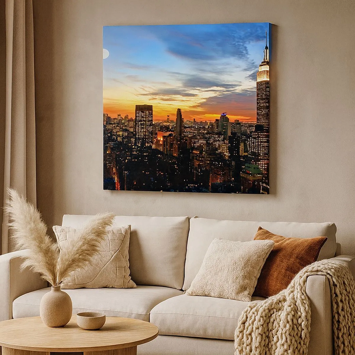 Impression sur toile - Image sur toile - Nuit américaine lumineuse - 30x30 cm