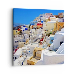 Impression sur toile - Image sur toile - Le rêve d'un été grec - 30x30 cm